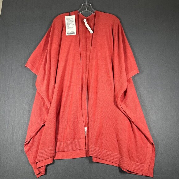 Lululemon Athletica Womens XL/XXL Heathered Red Rock Merino Wool SS Wrap NWT - Picture 1 of 9